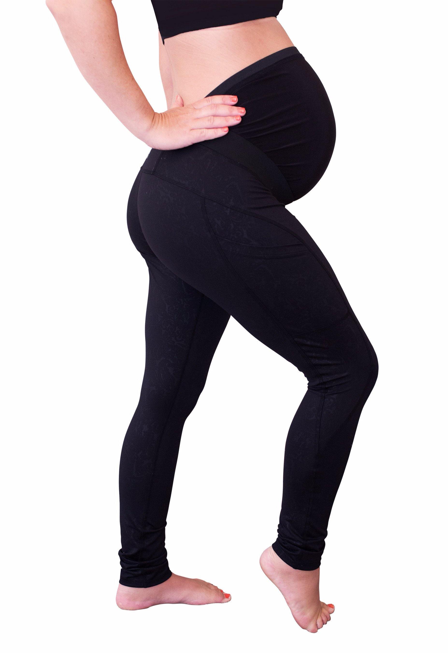  FaroLy Women's Maternity Workout Leggings Comfortable Stretch  Over Belly Bump Full Length Running Active Yoga Pants (Color : Black, Size  : Medium) : Clothing, Shoes & Jewelry